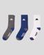 Konrad 3pack Unisex Beyaz-Mavi-Gri Çorap