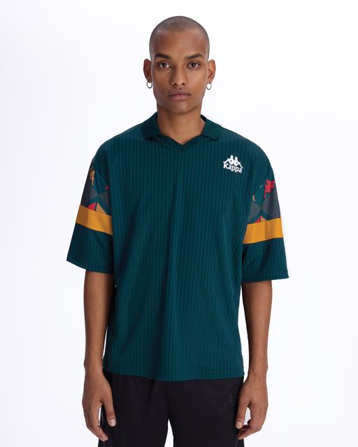 Haki Authentic Heritage Polik Erkek Haki-Hardal Oversize Fit Tişört - KAPPA® Türkiye