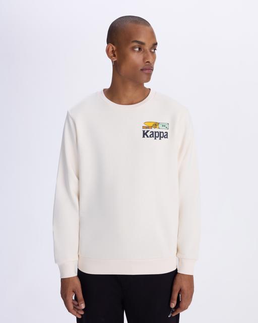 Beyaz Authentic Graphik Pyke Unisex Beyaz Regular Fit Sweatshirt - KAPPA® Türkiye
