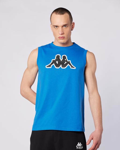 Mavi Logo Dwal  Erkek Mavi-Siyah-Beyaz Regular Fit Atlet - KAPPA® Türkiye