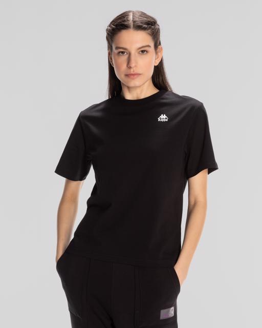 Siyah Kappa Authentic Shoshanna T-Shirt Kadın Siyah Regular Fit Tişört - KAPPA® Türkiye