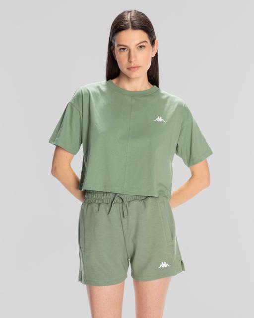 Yeşil Authentic Sylia T-Shirt Kadın Yeşil Oversize Fit Tişört - KAPPA® Türkiye