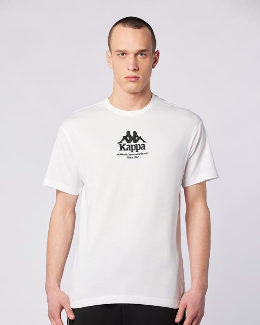 Beyaz Authentic Gastor Tur Erkek Beyaz Regular Fit Tişört - KAPPA® Türkiye