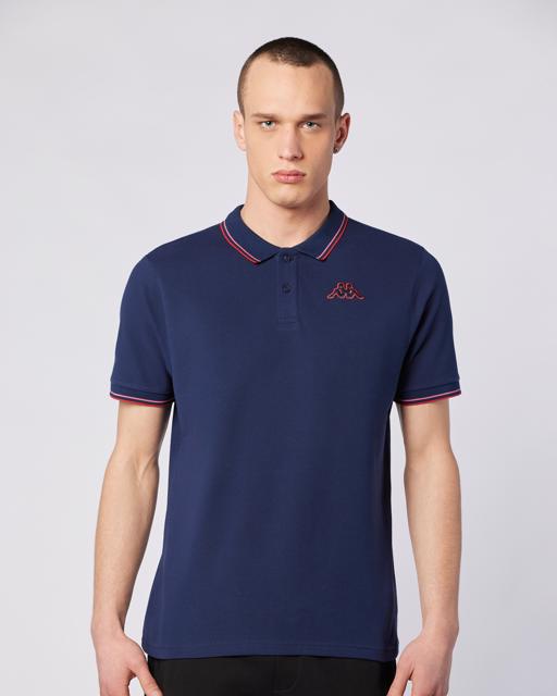 Lacivert Korpo Ezio 2 Tur Erkek Lacivert-Kırmızı Regular Fit Polo Yaka Tişört - KAPPA® Türkiye