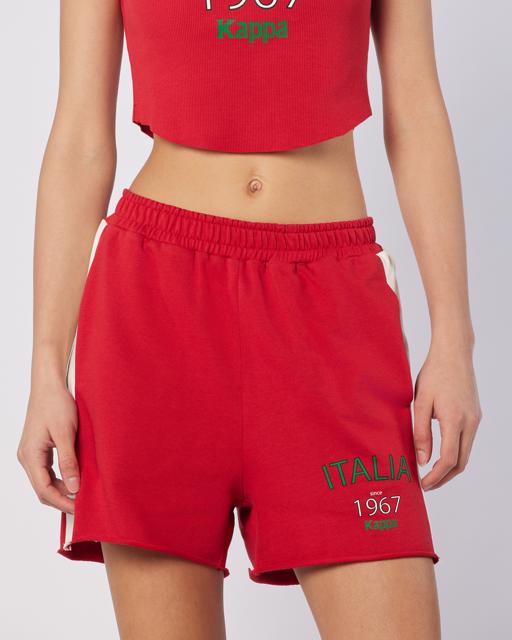 Beyaz Balde Short Kadın Beyaz-Kırmızı Regular Fit Şort - KAPPA® Türkiye