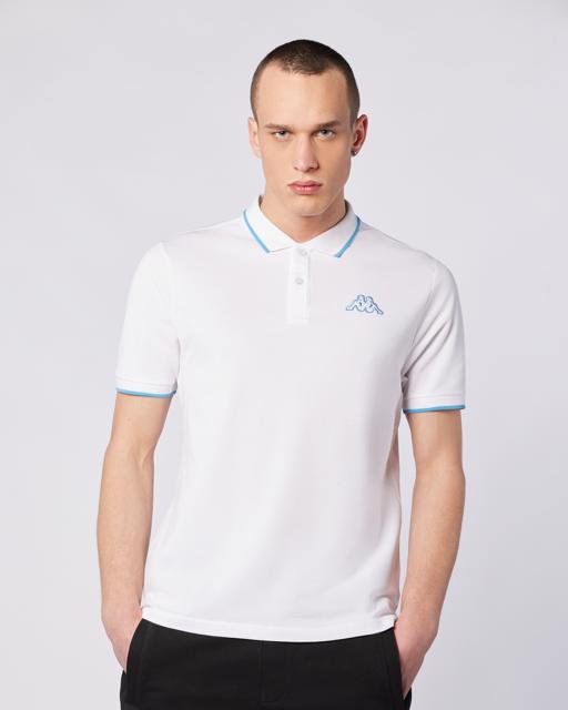 Beyaz Flu Tur Erkek Beyaz-Mavi Regular Fit Polo Yaka Tişört - KAPPA® Türkiye