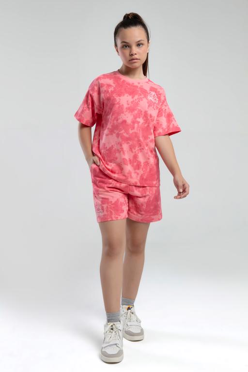 Pembe Logo Kelsie Kız Çocuk Pembe Regular Fit Tişört Ve Şort Takım - KAPPA® Türkiye