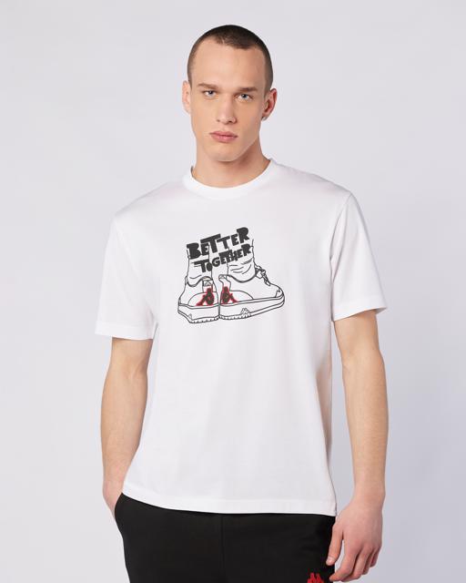 Beyaz Glabu Tur Erkek Beyaz Regular Fit Tişört - KAPPA® Türkiye