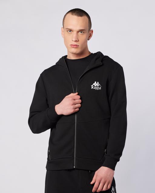 Siyah Fabio Full Zip Erkek Siyah Regular Fit Fermuarlı Eşofman Üstü - KAPPA® Türkiye