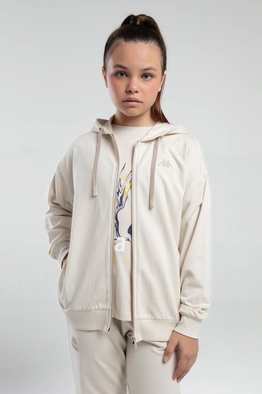 Bej Authentic Kallie Kız Çocuk Bej Regular Fit Fermuarlı Eşofman Üstü - KAPPA® Türkiye