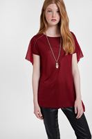 Bayan Bordo Sırt Detaylı Bluz