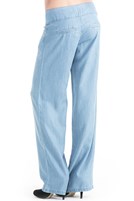 Bayan Mavi Bol Kesim Denim Pantolon