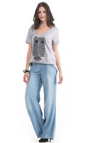 Bayan Mavi Bol Kesim Denim Pantolon