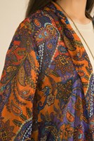 Bayan Çok Renkli Şal Desenli şifon Kaftan