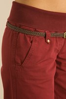 Bayan Bordo Beli Lastikli Geniş Paça Pantolon