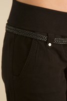 Bayan Siyah Beli Lastikli Geniş Paça Pantolon