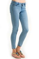Bayan Mavi Yazlık İnce Denim Görünümlü Pantolon