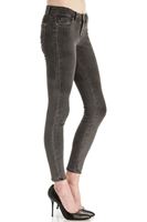 Bayan Gri Desenli Skinny Denim Pantolon