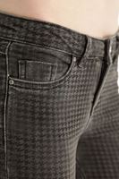 Bayan Gri Desenli Skinny Denim Pantolon
