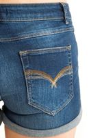Bayan Mavi Dar Kalıp Mini Denim Şort