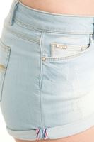 Bayan Mavi Dar Kalıp Mini Denim Şort