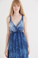 Bayan Mavi Denim Elbise