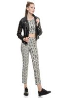Bayan Çok Renkli Jakarlı Skinny Pantolon