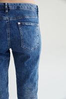 Bayan Mavi Yıpranmış Jean Pantolon