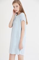 Bayan Mavi Kısa Kollu Denim Elbise