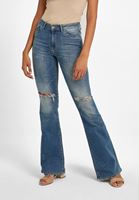 Bayan Mavi İspanyol Paça Denim Pantolon