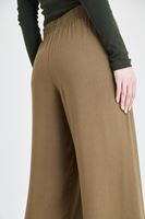 Bayan Yeşil Beli Lastikli Bol Pantolon