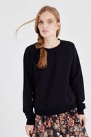 Bayan Siyah Basic Sweatshirt