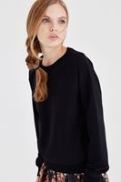 Bayan Siyah Basic Sweatshirt