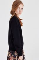 Bayan Siyah Basic Sweatshirt