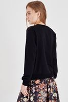 Bayan Siyah Basic Sweatshirt
