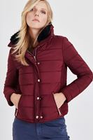 Bayan Bordo Slim Fit Şişme Mont