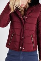 Bayan Bordo Slim Fit Şişme Mont