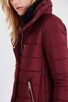 Bayan Bordo Slim Fit Şişme Mont