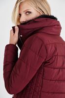 Bayan Bordo Slim Fit Şişme Mont