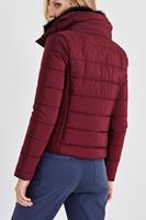 Bayan Bordo Slim Fit Şişme Mont