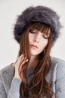 Women Grey Fur Shawl