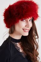 Women Red Fur Shawl