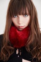 Women Red Fur Shawl