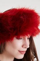 Women Red Fur Shawl