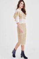 Women Gold Silvery Skirt