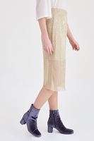 Women Gold Silvery Skirt