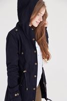 Bayan Lacivert Kapüşonlu Parka