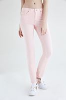 Bayan Pembe Düşük Bel Slim Paça Pantolon