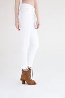 Bayan Beyaz Düşük Bel Slim Paça Pantolon