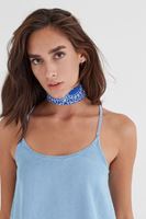 Bayan Mavi Desenli Bandana